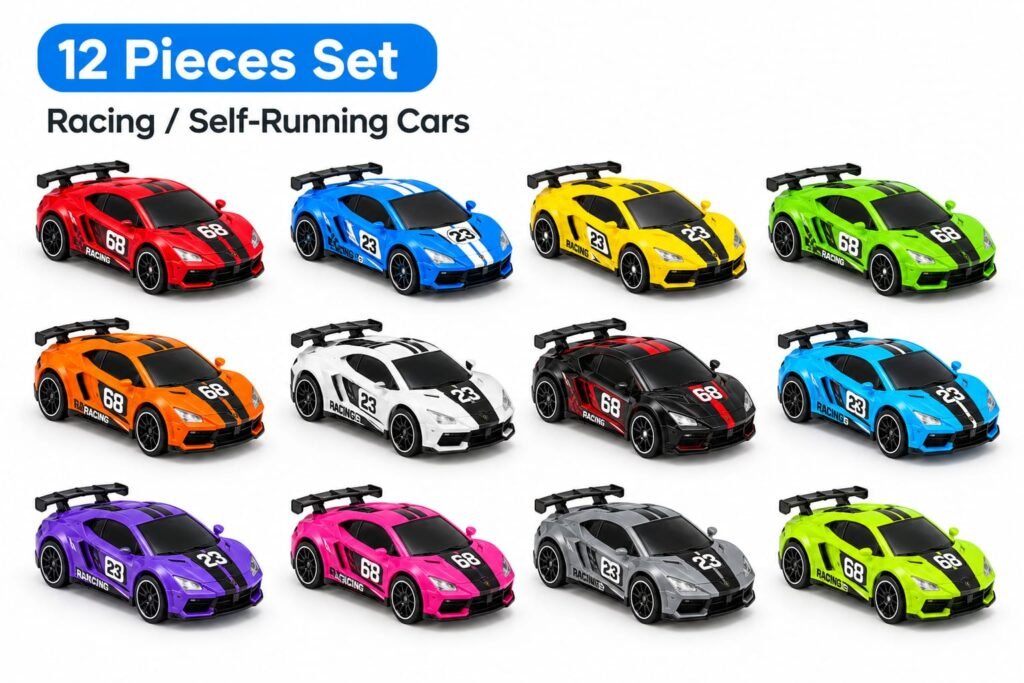 12 piece racing car toy set
